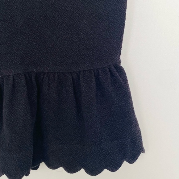 Anthropologie Black Scalloped Cut-out Peplum Tank - Picture 2 of 7